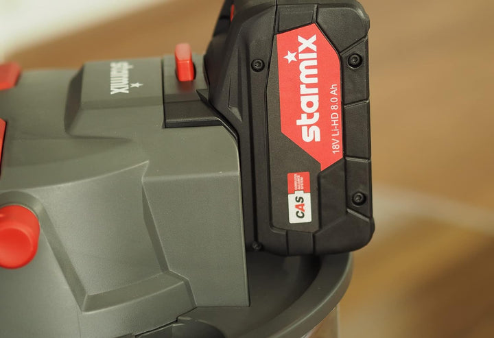 Starmix AV P-15 18V Akku-Aschesauger für Kamin und Feuerstellen, kompatibel mit CAS-Akku (Nicht im L