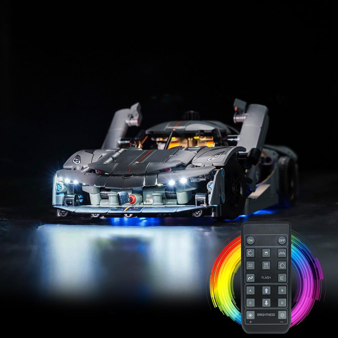 Fernbedienung Licht-Kit Kompatibel mit Lego 42173 Koenigsegg Jesko Absolut Grey Hypercar (Kein Model
