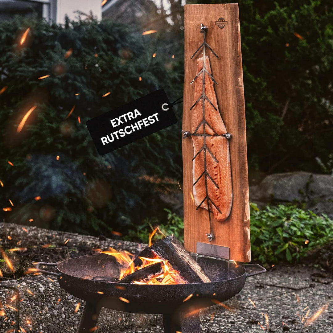 Flammlachsbrett, Räucherbrett, Flammlachs Brett aus dt. Buche. Geeignet für Feuerschalen,Outdoor Gri