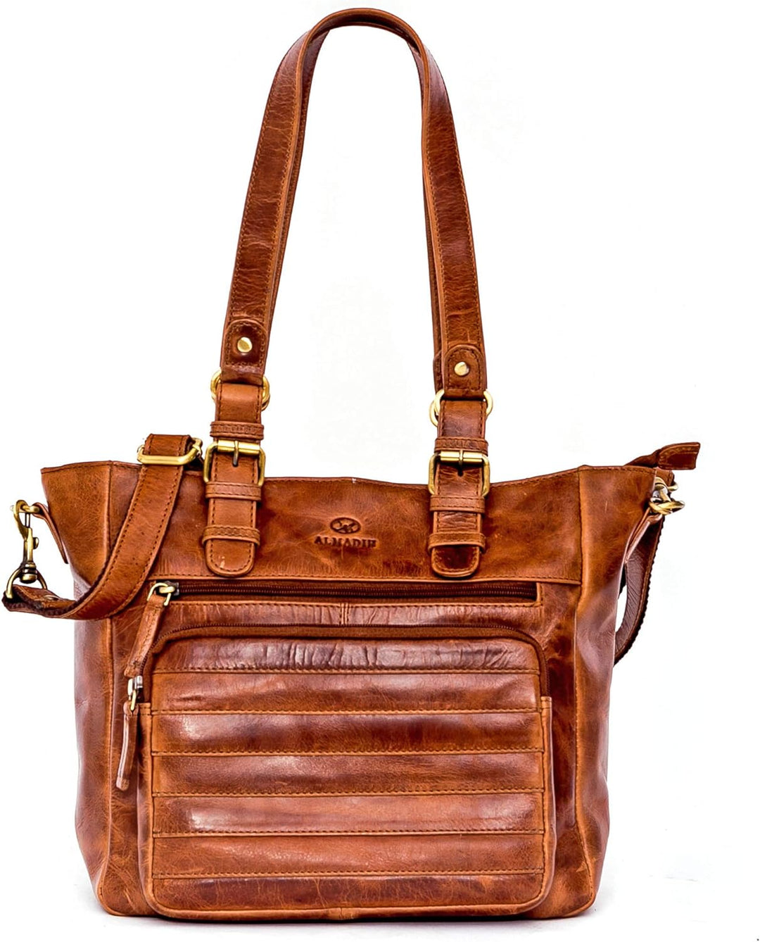 ALMADIH Premium Leder Damentasche Schultertasche KYLA - Ledertasche Handtasche Umhängetasche Henkelt