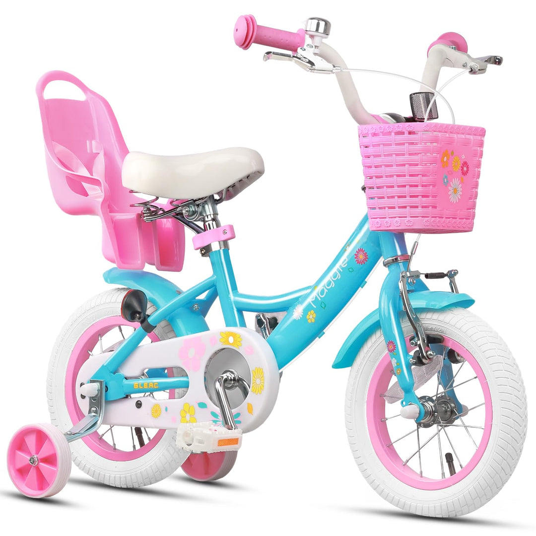 Glerc Maggie 12 14 16 20 Zoll KinderFahrrad für 2-12 Jahre Mädchenfahrrad alt mit Puppe-Sitz &amp; Stütz