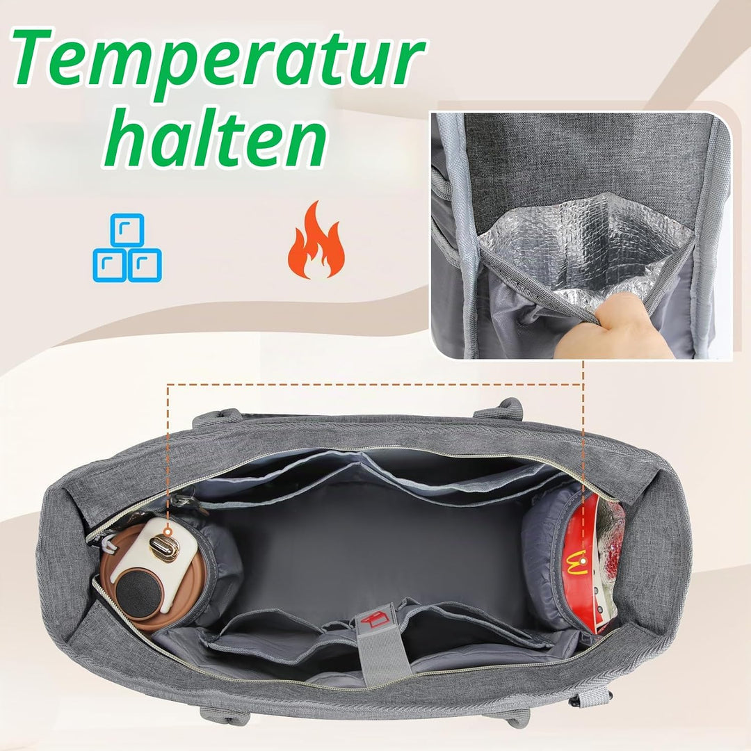 RAINSMORE Lehrertasche Damen Gross Laptoptasche 15.6 Zoll Arbeitstasche mit Isolierter Tasche Uni Kr