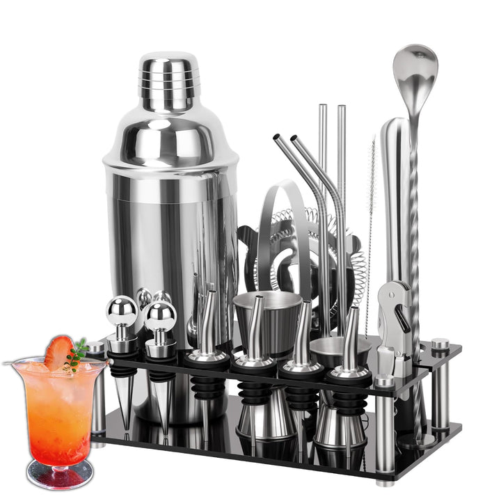 Cinnani Cocktail Set 20-teilig-Professional Cocktail Mixing Set-Cocktail Shaker Set mit Ständer und