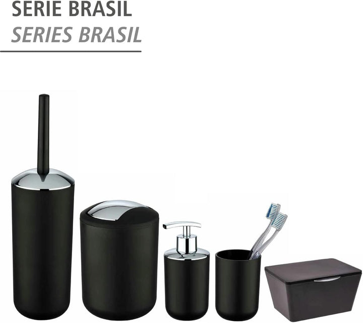 WENKO Kosmetikeimer Mod. Brasil L, 6,5 Liter Bad-Mülleimer mit Schwingdeckel, aus bruchsicherem Kuns