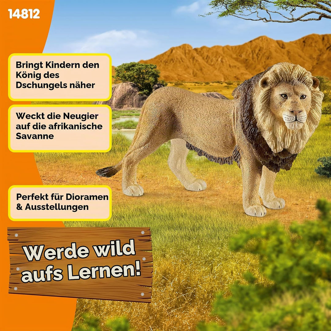 SCHLEICH 14812 Löwe, für Kinder ab 3+ Jahren, WILD Life - Spielfigur FFP, FFP
