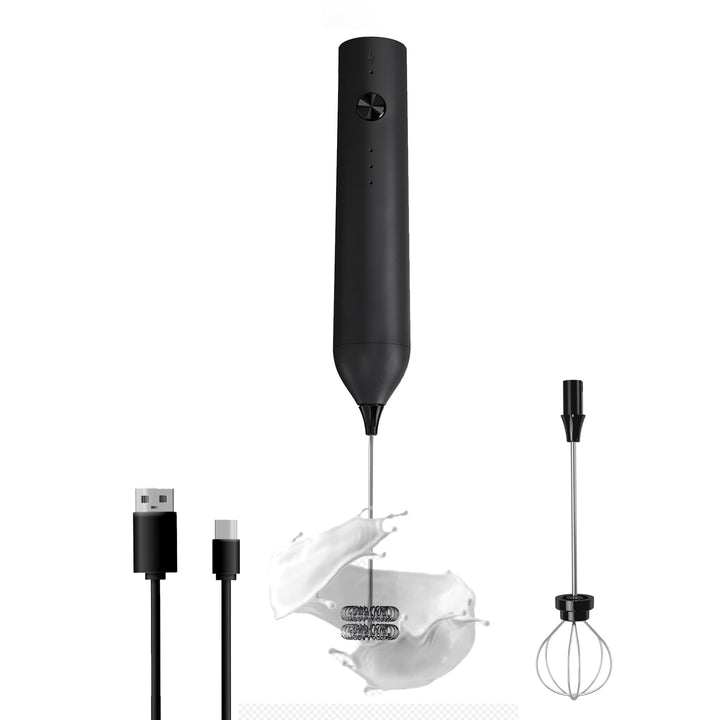 Handgehaltener Milchaufschäumer,Typ C,wiederaufladbarer elektrischer Schneebesen, Kaffeeaufschäumer-