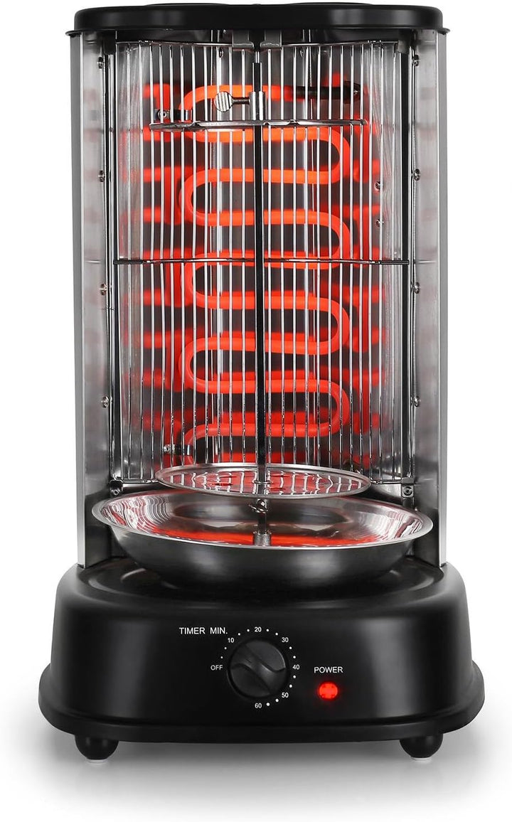 oneConcept Kebap Master - Dönergrill, Hähnchengrill, Gyrosgrill, Vertikalgrill, Drehgrill mit Drehsp