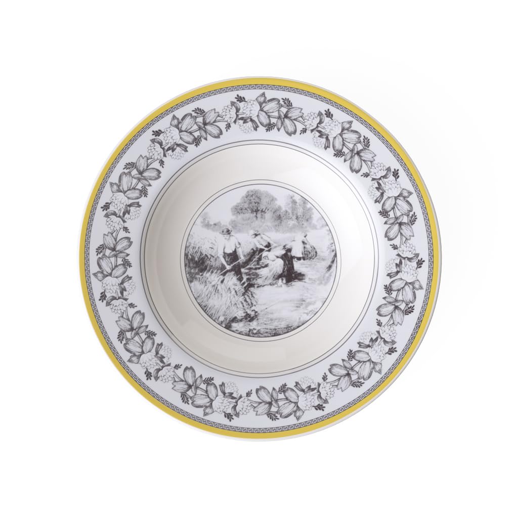 Villeroy und Boch Audun Ferme Suppenteller, Premium Porzellan 24X24X3,5CM Landhaus &amp; Rustikal, 24X24