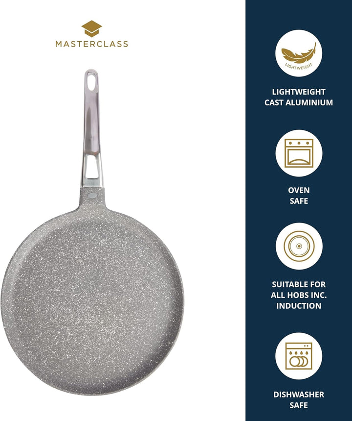 MasterClass Induktionsgeeignete Antihaft-Crêpe-Pfanne aus Aluminiumguss, 28 cm
