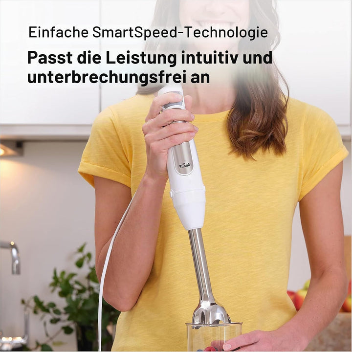 Braun Household Hogar MultiQuick 7 Armmixer, Spritzschutz-Technologie, spülmaschinenfest, BPA-freier