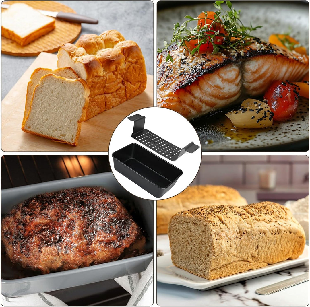 Karbonstahl Brotbackform, Hackbratenform mit Ablaufschale, Brotbackformen, Karbonstahl Brotformen, K