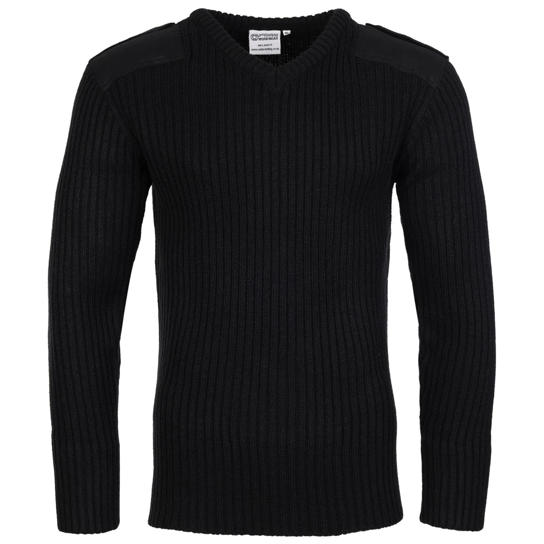 Castle Clothing 120 V V Hals Combat Jumper, schwarz, Grösse S Schwarz S, Schwarz S