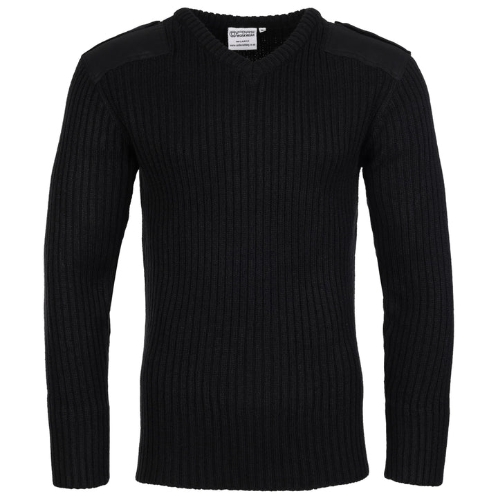 Castle Clothing 120 V V Hals Combat Jumper, schwarz, Grösse S Schwarz S, Schwarz S