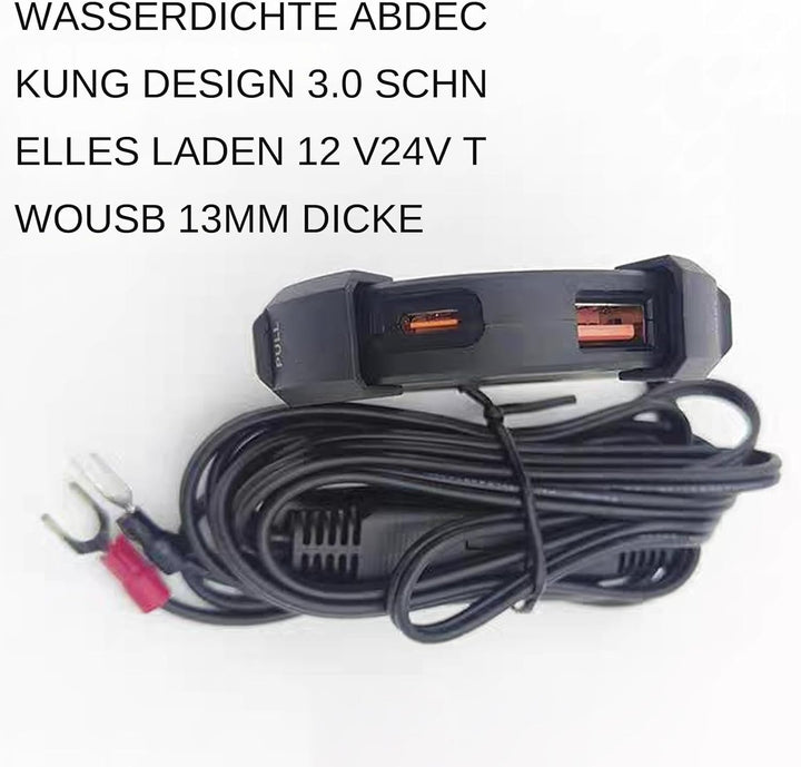 Motorrad USB-Anschluss,Tablet-Ladestecker | Spritzwassergeschützter PD30W USB-Adapteranschluss Für L