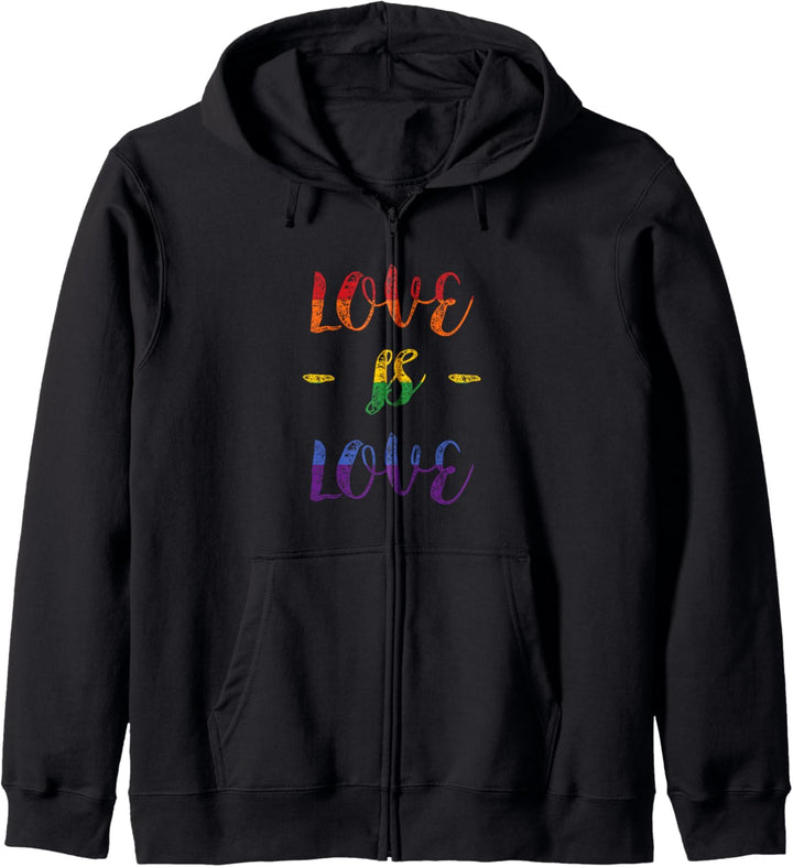 Love is Love Rainbow Pride Flagge Kapuzenjacke