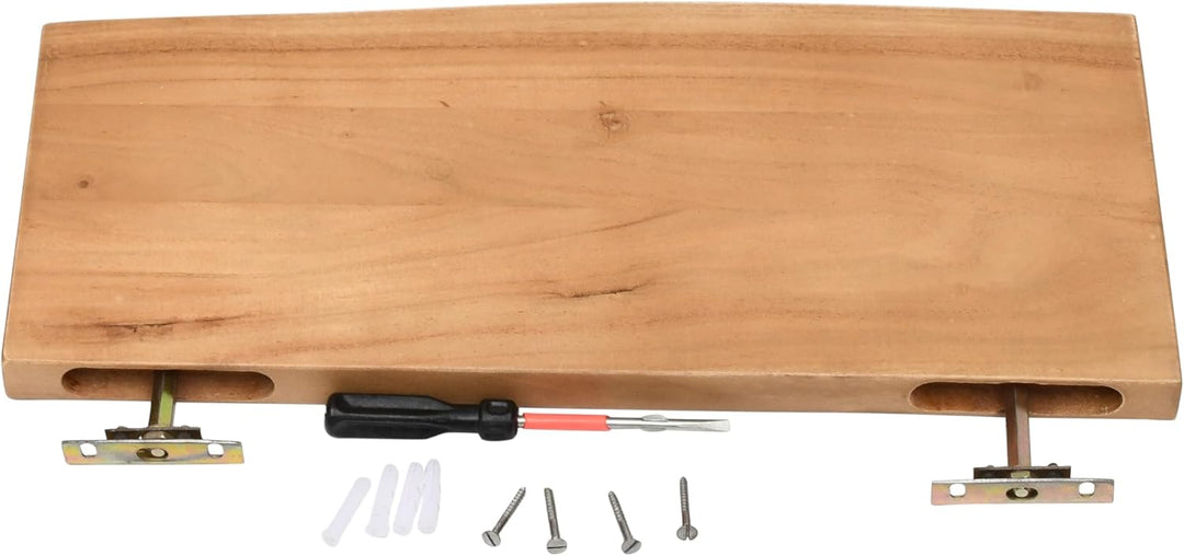 SAM Wandregal Amanda, Akazienholz massiv, eichefarben & lackiert, Holzregal/Steckboard mit Baumkante