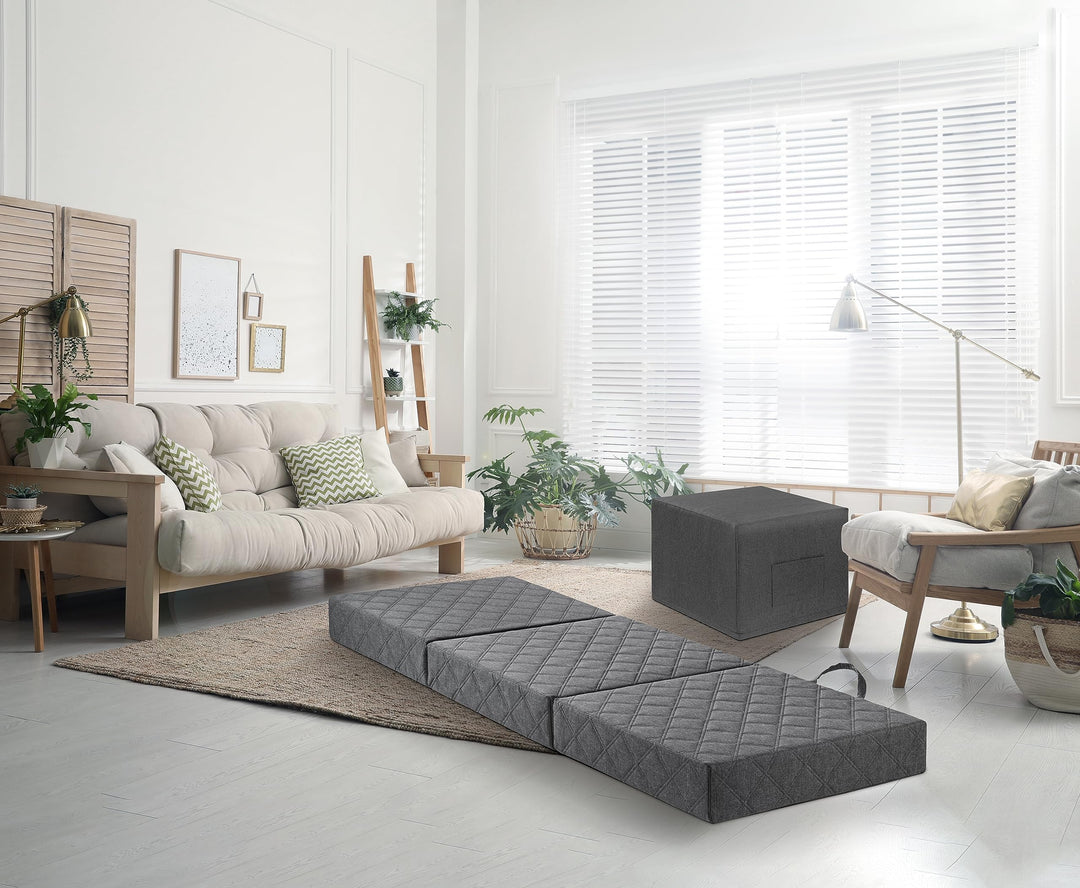 Traumnacht Gästematratze de Luxe mit hochwertiger Viscoauflage und moderner Husse, 75 x 195 x 14 cm,