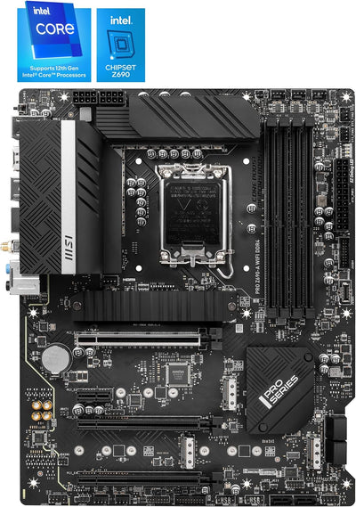 MSI PRO Z690-A WIFI DDR4 Mainboard ATX, unterstützt Intel Prozessoren 12. Generation, LGA 1700 - 14