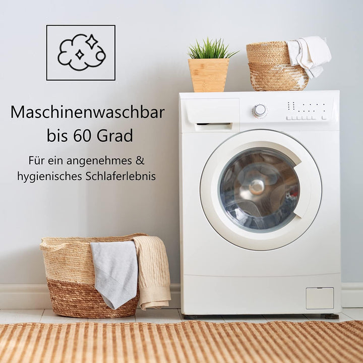 Welt der Träume Daunenkissen | 80x80 cm | Füllgewicht: 1380 Gramm | inkl. Kissenbezug aus 100% Baumw
