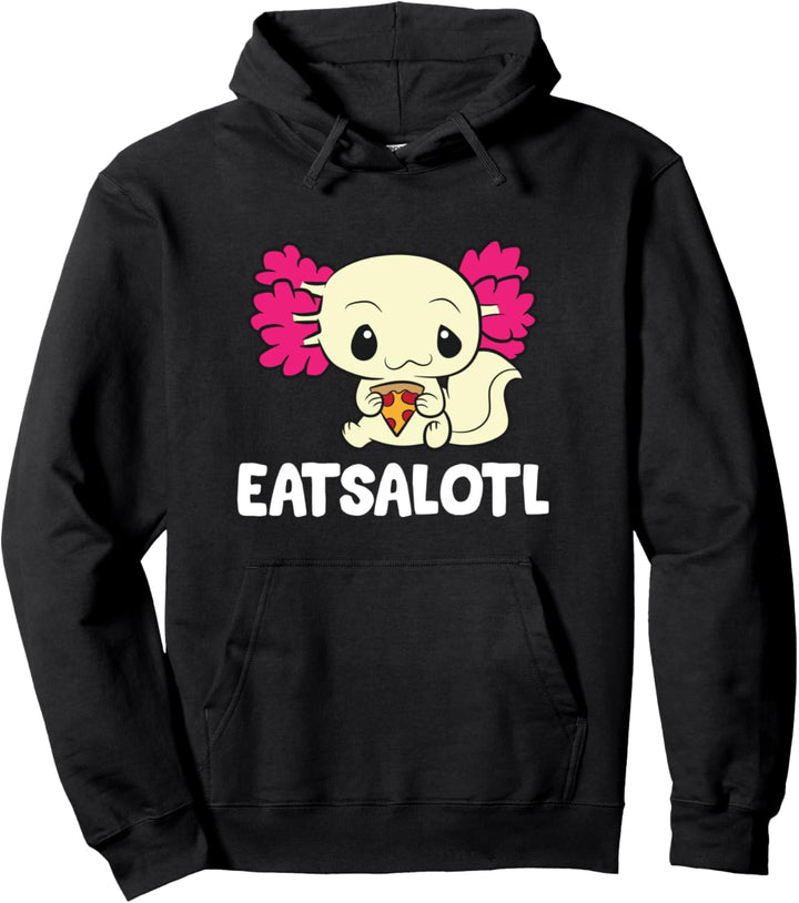 Eatsalotl Axolotl mit Pizzaschieber Pullover Hoodie