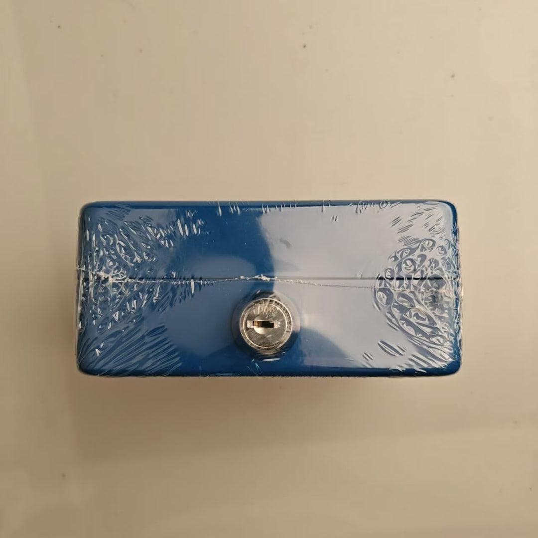 Grosse Geldkassette mit Tastensperre, tragbare Spardose aus Metall mit Doppelschicht und 2 Schlüssel