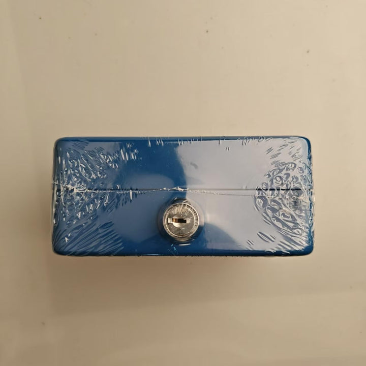 Grosse Geldkassette mit Tastensperre, tragbare Spardose aus Metall mit Doppelschicht und 2 Schlüssel