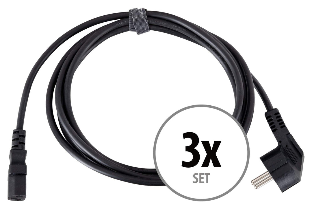 Pronomic EUIEC-3 Kaltgeräte Netzkabel 3x Set - C13-3m lange Kabel für Bühne, Studio, Audio, Computer
