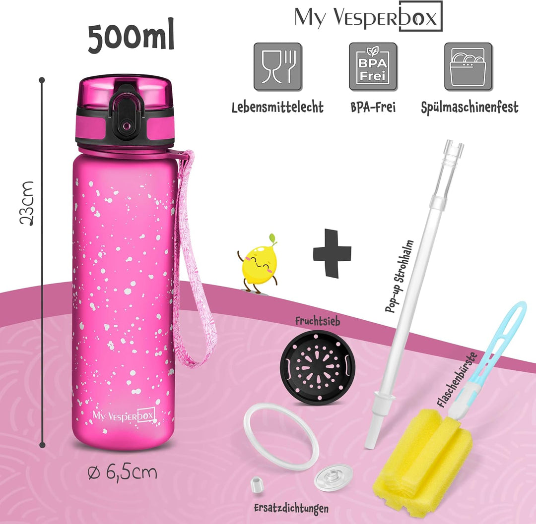 My Vesperbox - Mini Lite Set – Bento Box &amp; Trinkflasche 500ml – Lunchbox mit variablen Fächern – Bro