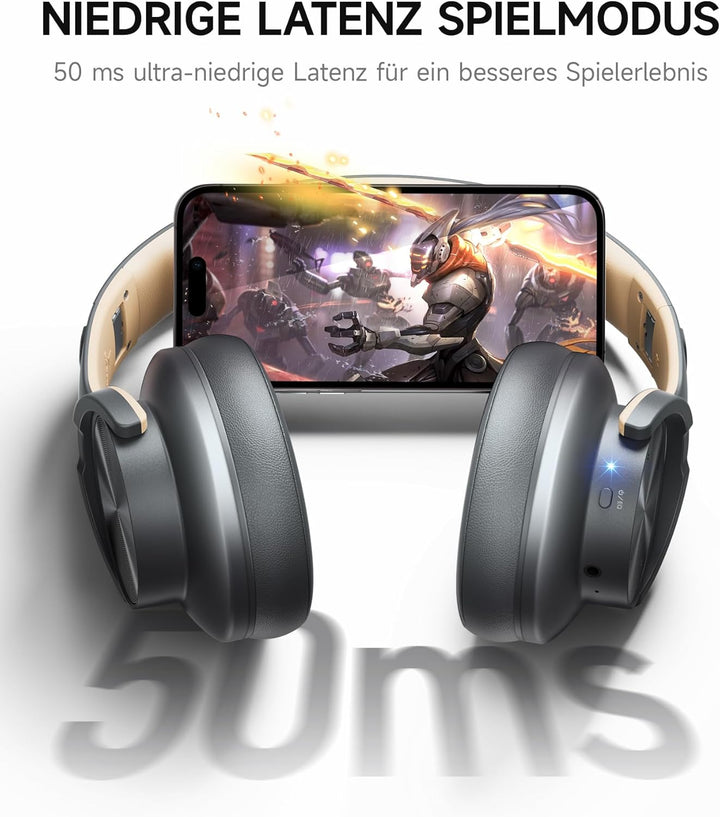 Picun B8 Bluetooth-Kopfhörer, 120H Spielzeit, kabellos, Bluetooth mit 3 EQ-Modi, niedrige Latenz, Fr