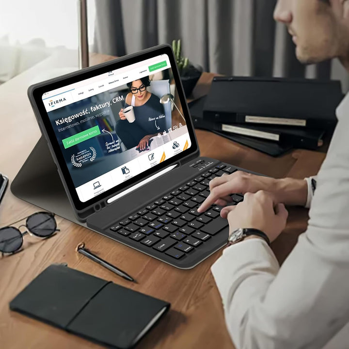 Hülle mit Tastatur für Samsung Galaxy Tab S6 Lite 2024/2022/2020, Schutzhülle mit Pencil Halter Wire