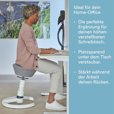 aeris Swopper Air mit Baumwolltasche, Ergonomischer Hocker, Bürohocker höhenverstellbar, Vielseitige