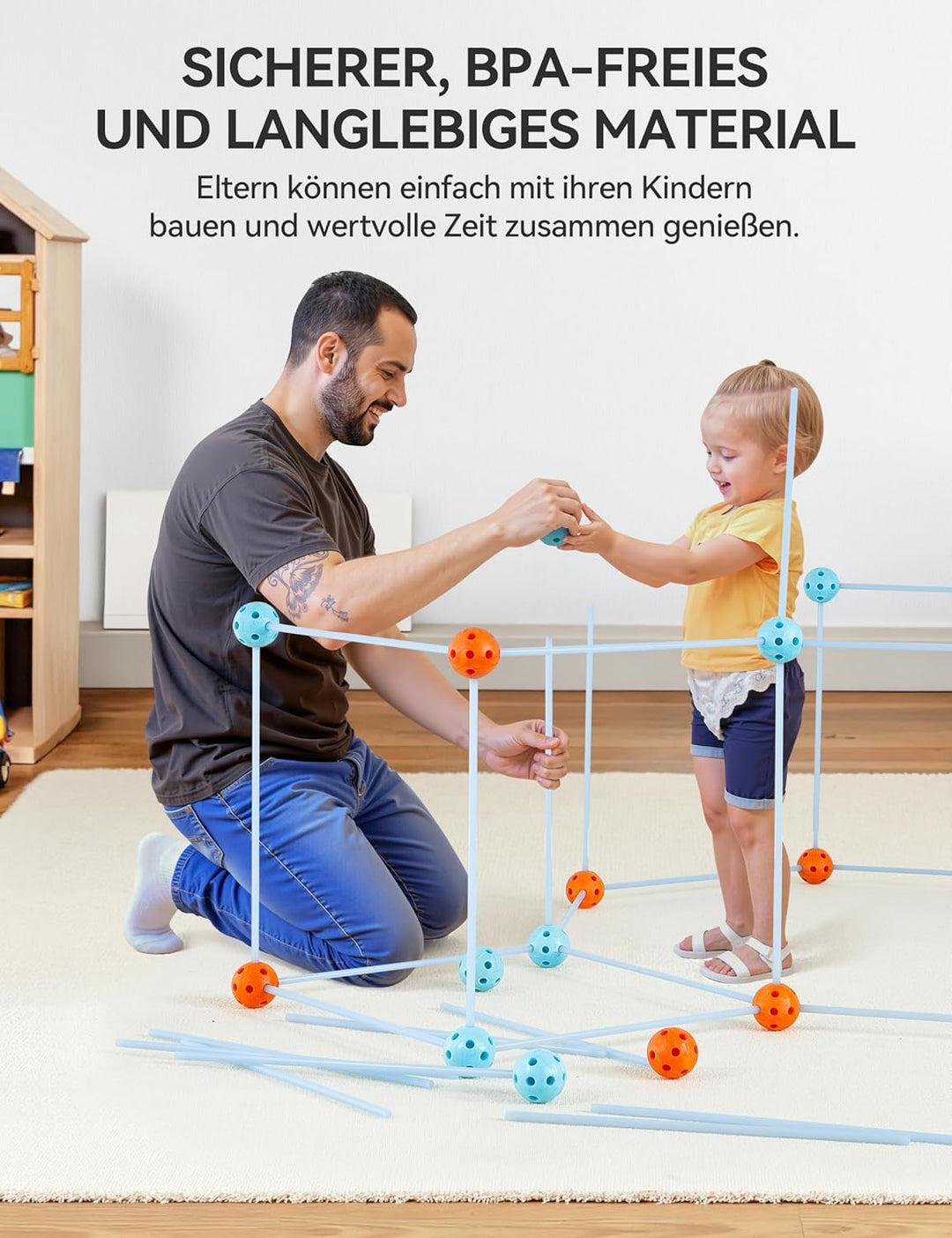 besrey Höhle Kinder – 133PCS Konstruktionsspielzeug mit Wurfspiel, Outdoor Garten Spielzeug, Kreativ