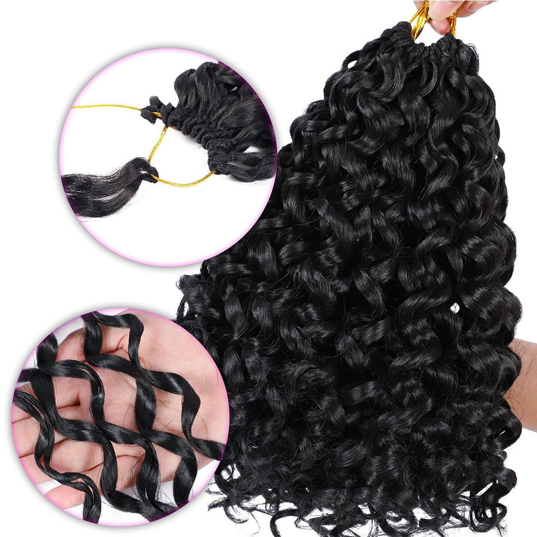 GoGo Curl Crochet Braids Hair 14 Inch 8 Packs Ocean Deep Wave Crochet Hair Extensions Synthetic Curl