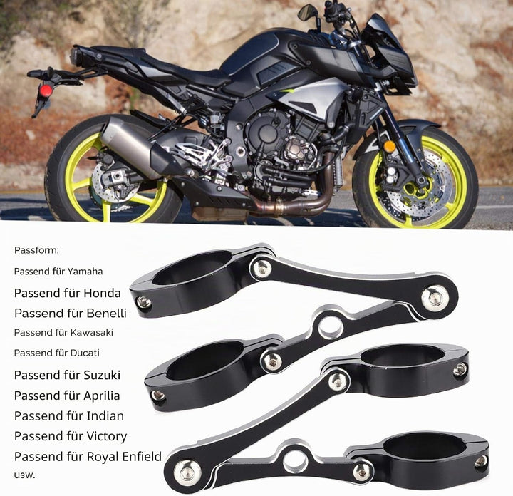 Tomantery Gabelrohr Motorrad Scheinwerferhalterung Silber Einstellbar für Motorrad Motorradzubehör(b