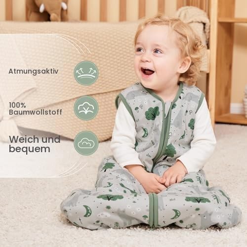 Yoofoss Baby Schlafsack Winter 100% Baumwolle 2.5 TOG Warm Baby Winterschlafsack Herbst Weich Babysc