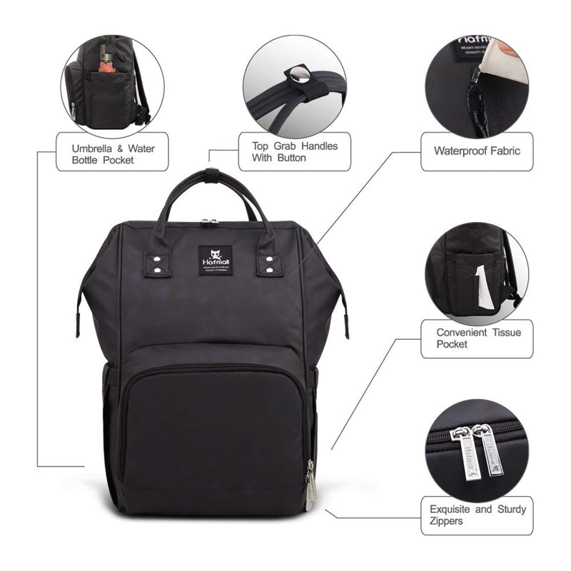 Hafmall Wickelrucksack, Praktische Grosse Kapazität Baby Wickeltasche Rucksack für Mama und Papa, St