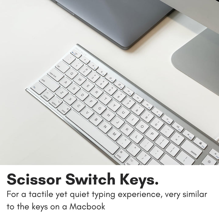 Macally Ultradünne USB-Tastatur mit Kabel, kompatibel mit Apple-Tastatur oder Windows – Tastatur in