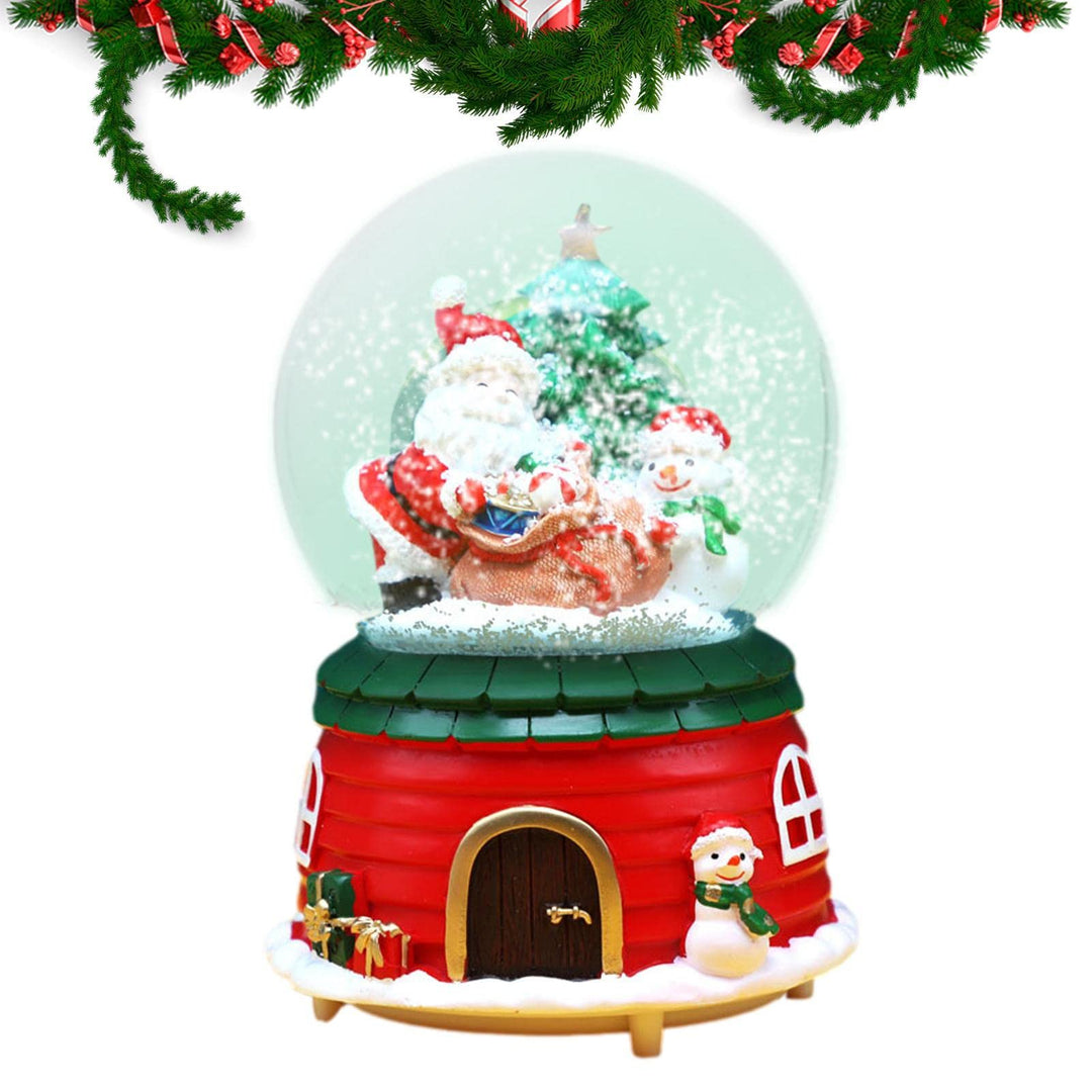 Weihnachtsschneekugel,Weihnachtsmann-Weihnachtsbaum-beweglicher Zug-Schneekugel - Farbwechsel, Spiel