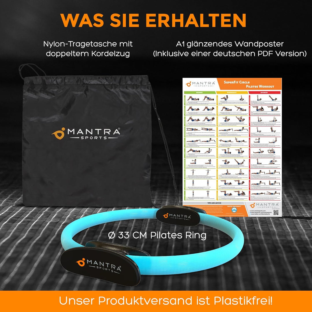 MANTRA SPORTS Pilates Ring Circle Beckenboden Trainer Damen, Magic Fitness Ring Oberschenkeltrainer
