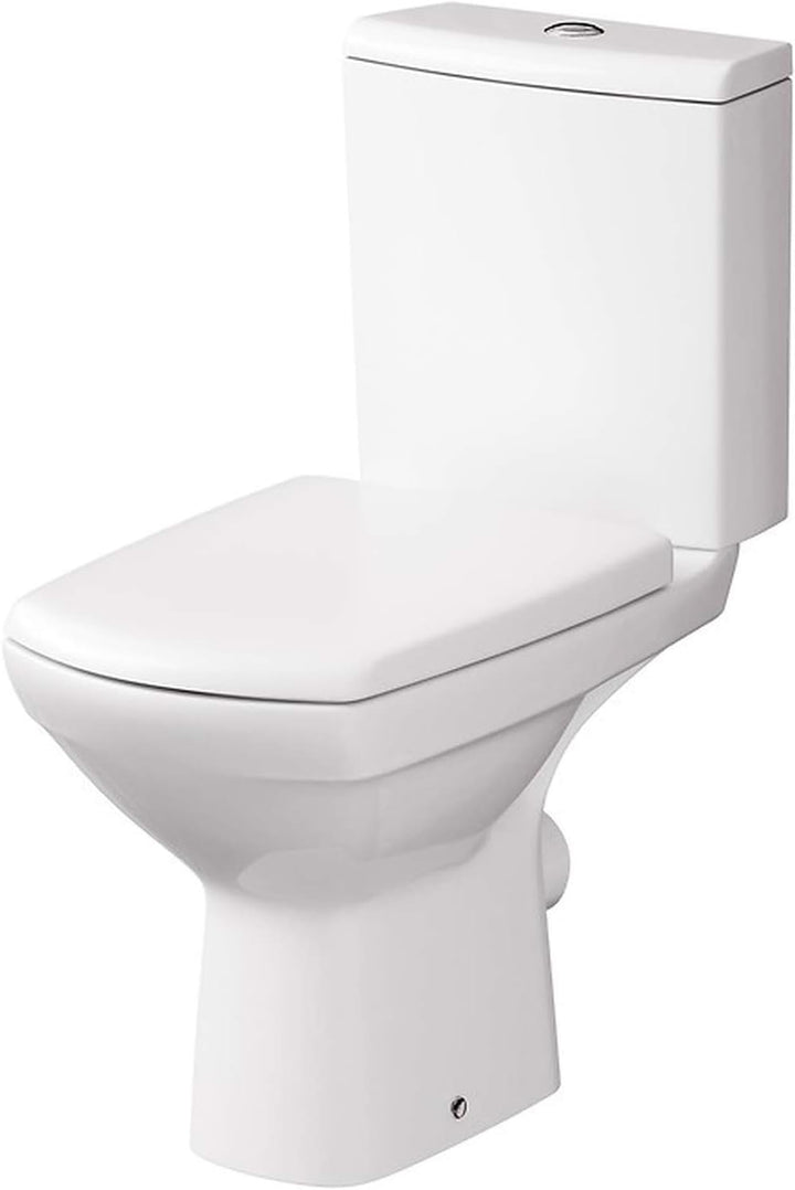 VBChome Keramik Stand WC Toilette Komplett Set Keramik WC- Sitz aus Duroplast mit Absenkautomatik So