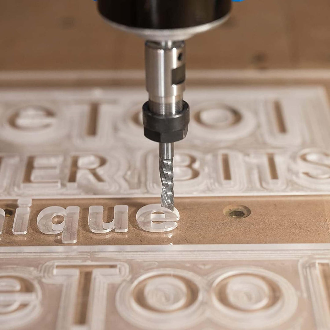 SpeTool 5 Stück Alu Fräser 4 mm (1/6") Schaft CNC Holz VHM 15mm Schnittlänge Schaftfräser für Alumin