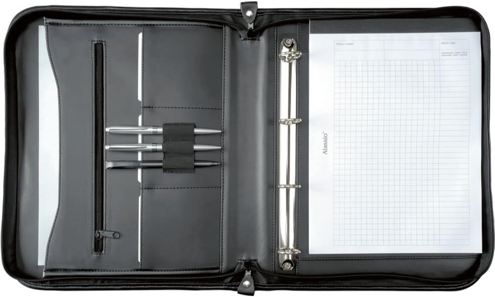 Alassio 30043 - Ringbuchmappe LIMONE im DIN A4 Format, Schreibmappe aus FINEtouch Lederimitat, Dokum