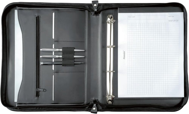 Alassio 30043 - Ringbuchmappe LIMONE im DIN A4 Format, Schreibmappe aus FINEtouch Lederimitat, Dokum