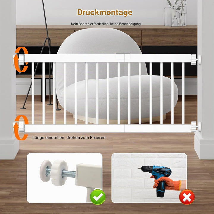 Kurzes Hundegitter, Fldofaves Extra breites 45-115cm Haustiergitter Gatter für Hunde im Innenbereich