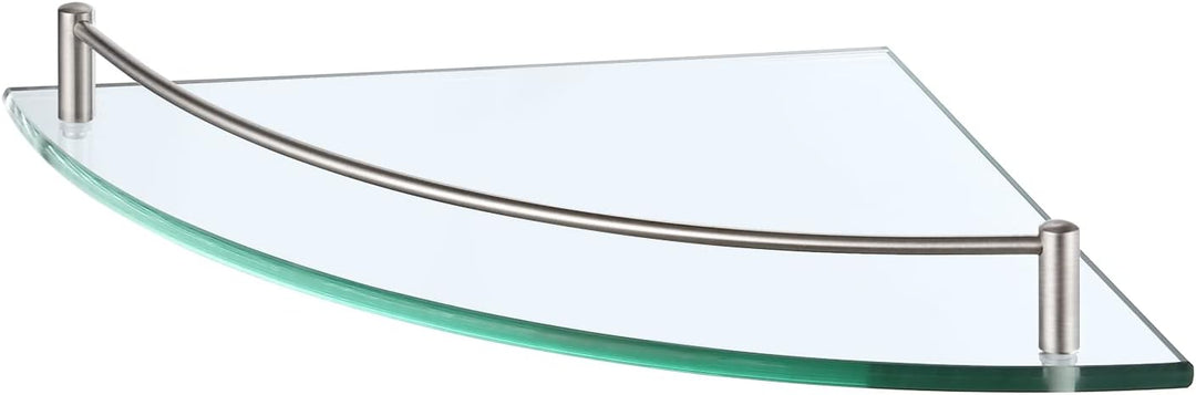 KES Duschablage Glas Eckregal Glasregal 7 mm Hartglas Glasablage für Badezimmer Regal Wandregal Dusc