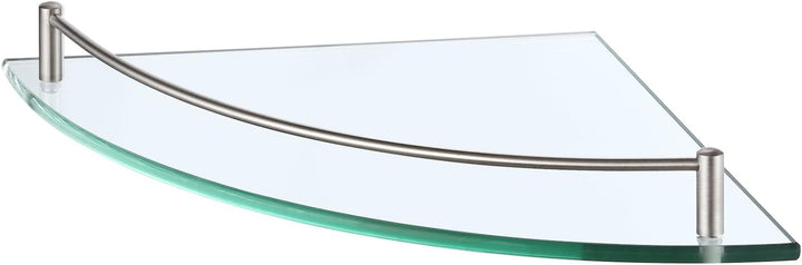 KES Duschablage Glas Eckregal Glasregal 7 mm Hartglas Glasablage für Badezimmer Regal Wandregal Dusc