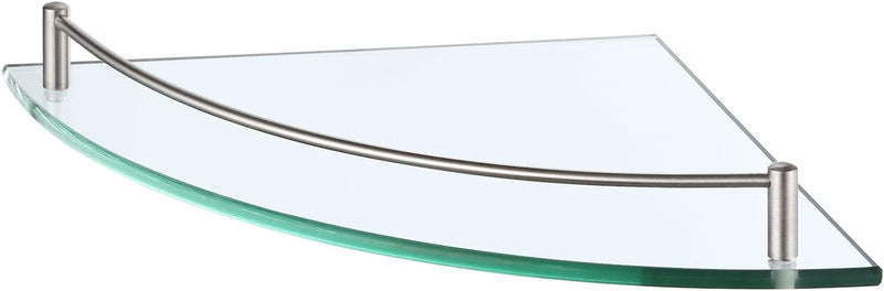 KES Duschablage Glas Eckregal Glasregal 7 mm Hartglas Glasablage für Badezimmer Regal Wandregal Dusc