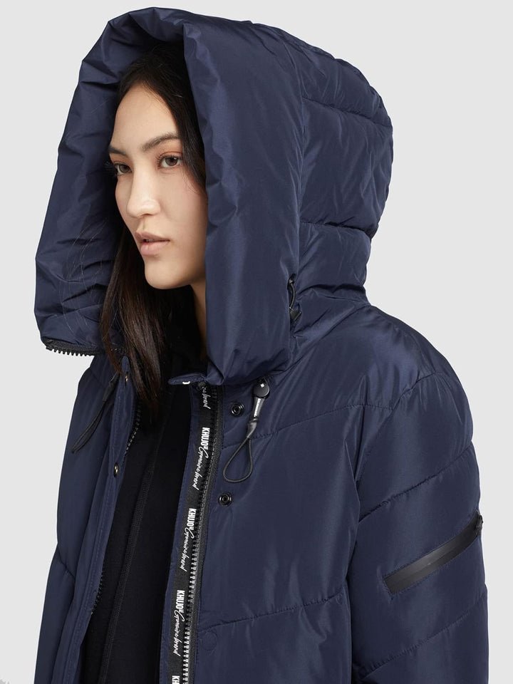 khujo Damen Jacke JORDIS3 gesteppt Winterjacke Kapuze Zwei-Wege-Reissverschluss S Dunkelblau, S Dunk