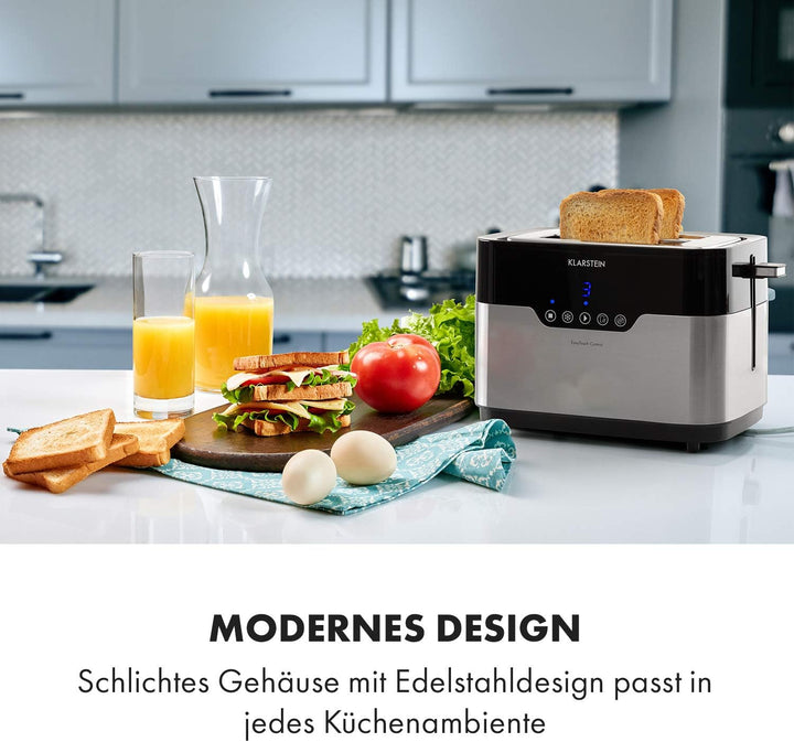 Klarstein Arabica Toaster - 920W, Touch-Bedienfeld, LED-Display, Auftau, Aufwärm- und Abbruchfunktio