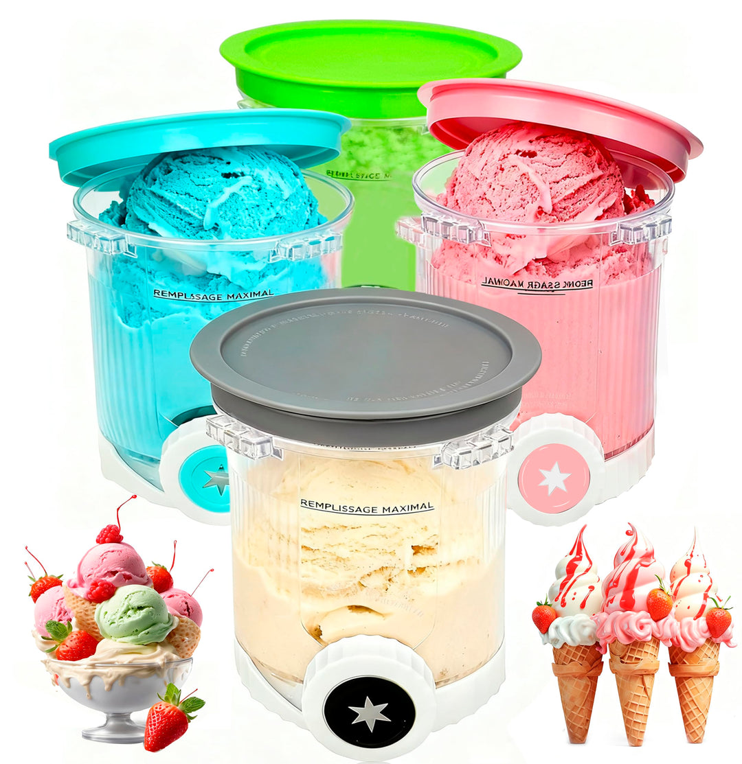 4 Stück Ersatz für Ninja Creami Swirl Behälter NC701EU 480ML BPA-Frei und Spülmaschinenfest Becher k